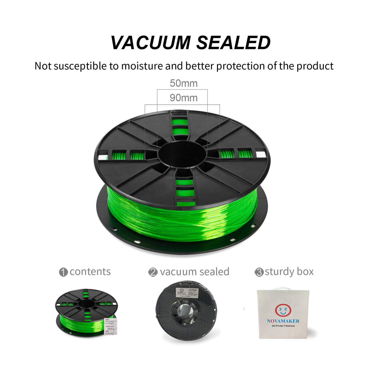 NOVAMAKER TPU Filament 1.75mm, Green Flexible TPU 3D Printer Filament with 20g Cleaning Filament, 2.0lbs Spool, Dimensional Accuracy +/- 0.05mm, 95A Soft TPU Green NovaMaker