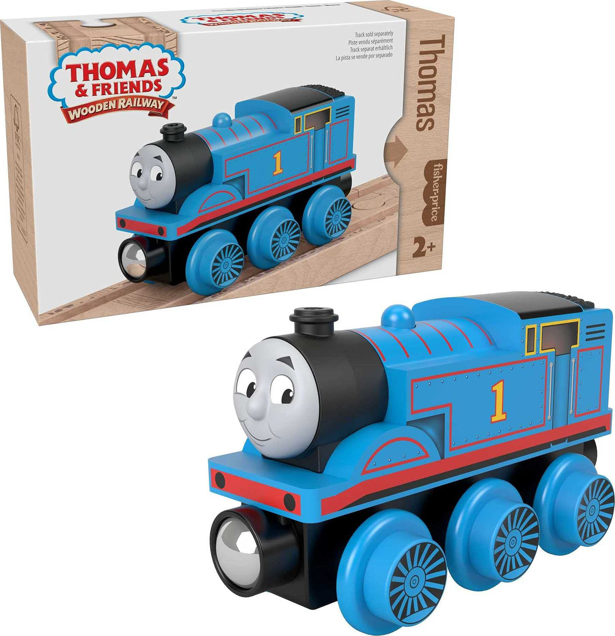 Thomas & Friends Wooden Railway Toy Train Thomas Push-Along Wood Engine for Toddlers & Preschool Kids Ages 2+ Years Thomas & Friends