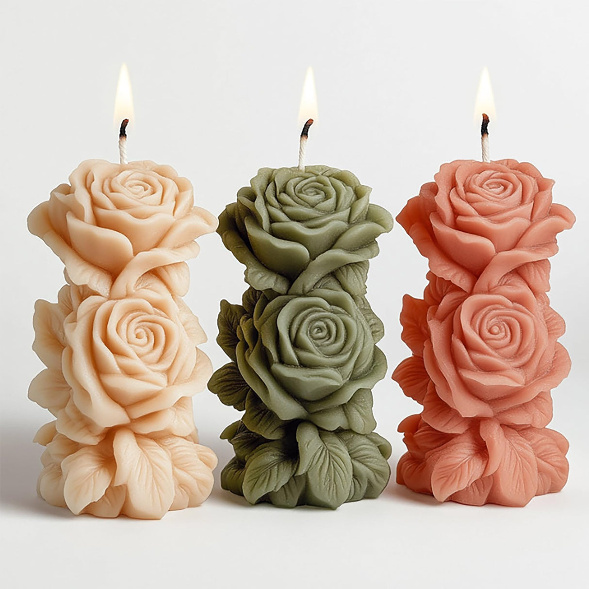 Succulent Flower Silicone Wave Spiral Candle Mold - Silicone Resin Casting Molds for Candle & Resin & Soap Craft Supplies EVERELAM