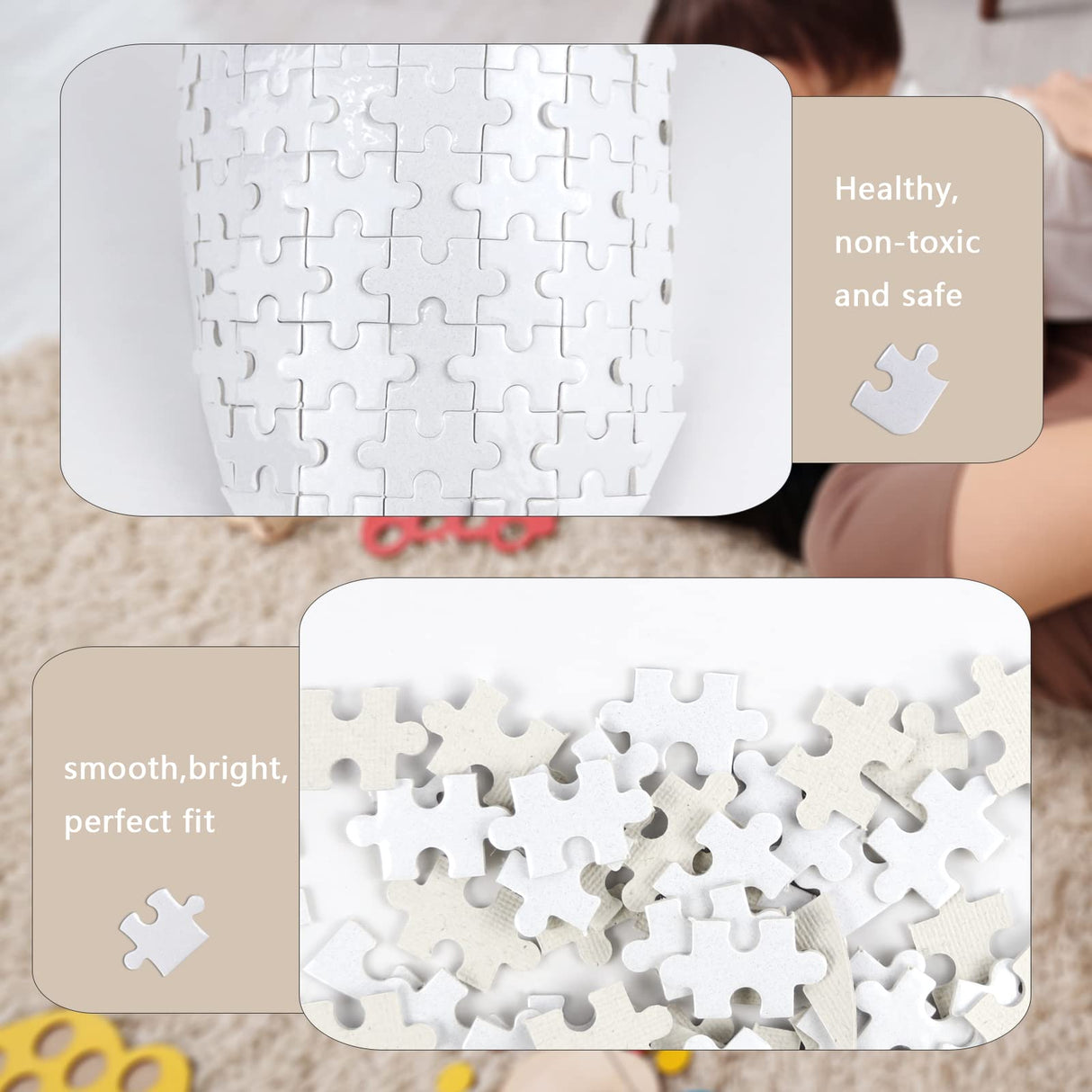 MAIKESUB Sublimation Puzzle Blanks 10 Sets Heart Shaped Sublimation Blanks Jigsaw Puzzles Heat Press DIY Puzzle Blank Custom Puzzle for Heat Transfer 83 Pieces Valentine's Day Present MAIKESUB