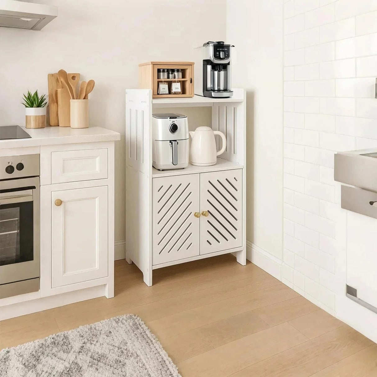 ShellKingdom Bathroom Storage Cabinet, Free Standing Floor Cabinet, Home Storage Shelf with Drawer and Door for Bathroom, Living Room, Kitchen, Office, 25.19 X 14.17 X 9.44 INCH ShellKingdom