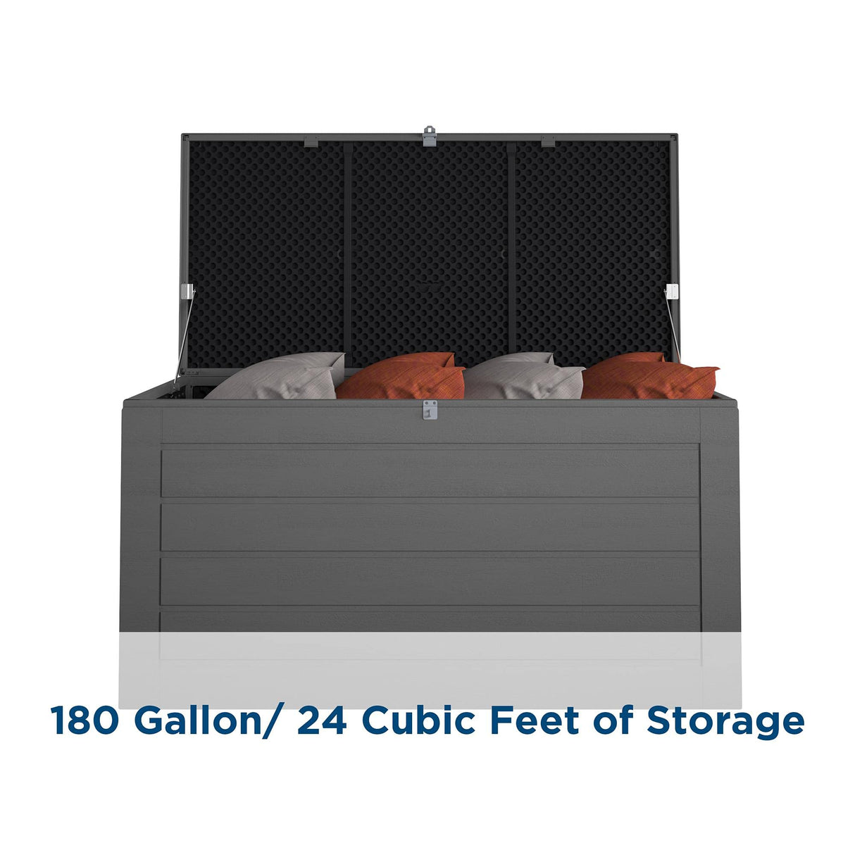 Cosco Outdoor Living 88180BGY1E Cosco Outdoor Patio Storage, Extra Large, 180 Gallons, Charcoal Deck Box, Black/Gray Cosco