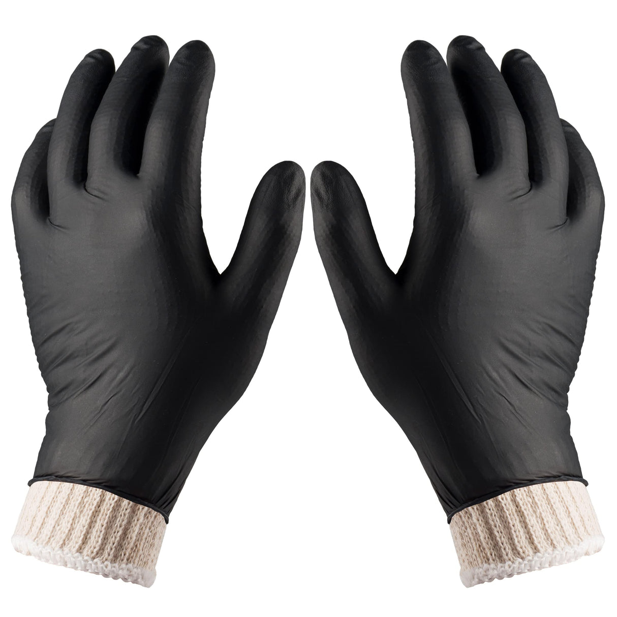 Nechtik BBQ Gloves disposable - 4 Cotton Glove Liners and 100 Disposable Gloves - Meat Gloves - Machine Washable - Powder Free Latex Free, Black Nitrile Gloves Nechtik