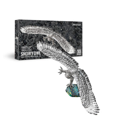 Piececool 3D Metal Puzzles for Adults, Snowy Owl Model Kits, Difficult DIY Assembling Metal Crafts Building Kits Christmas Birthday Gifts