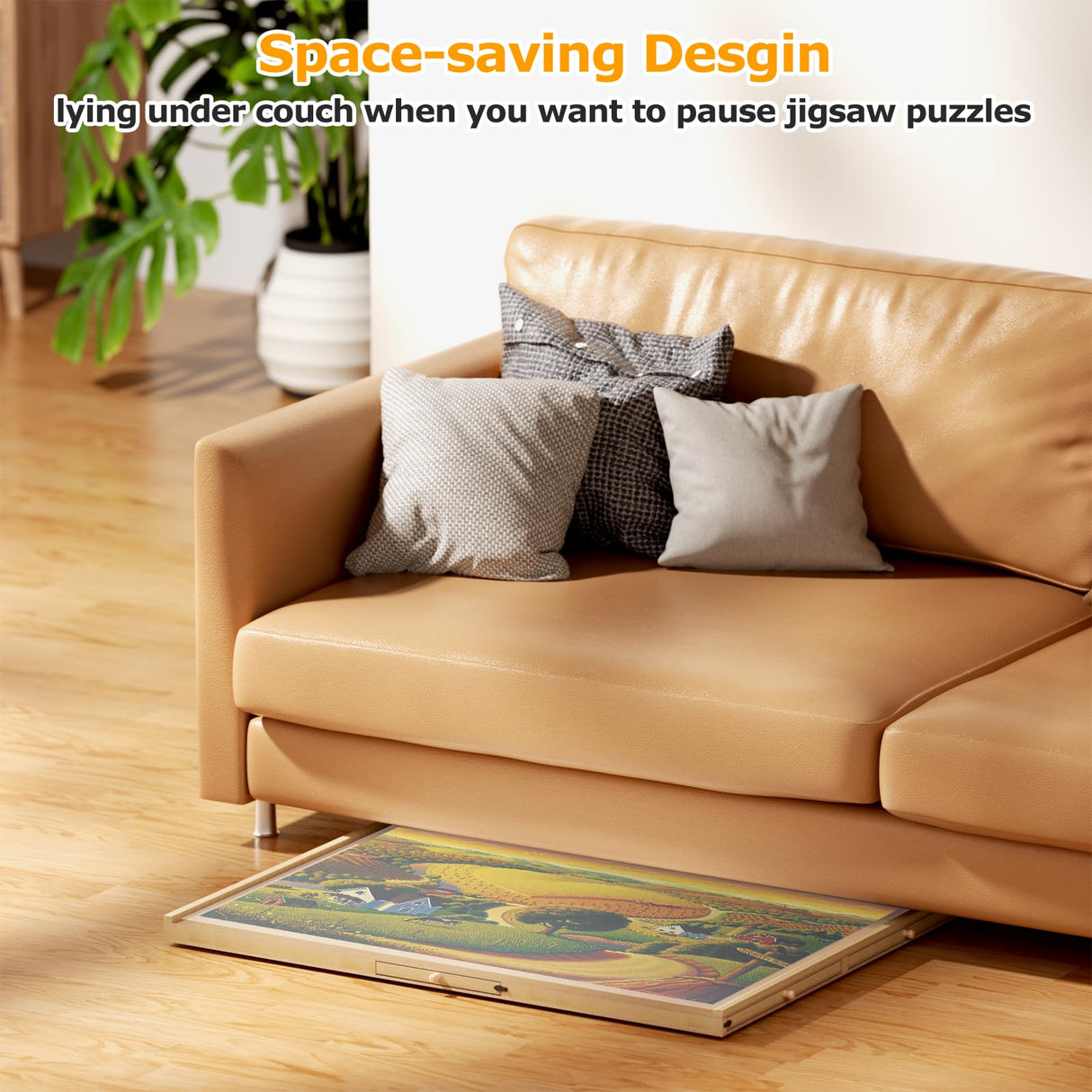 1500 Piece Puzzle Board, 35''x26'' Portable Puzzle Table, 6 Drawers, PP Cover, Lazy Susan Spinning Jigsaw Puzzle Table with Drawers and Cover, Wooden Puzzle Board, for All Age BEUSZATED