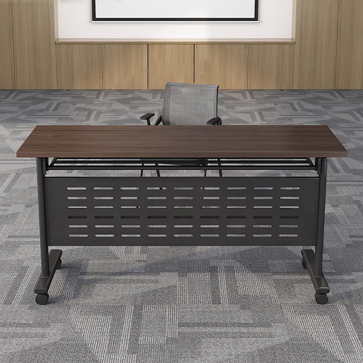 HSHBDDM Conference Table, Folding Conference Room Tables, Folding Conference Table with Four Locking Wheels, Rolling Meeting Table, for Office, Conference Rooms, Training Rooms, Classr 63×24×30in D HSHBDDM