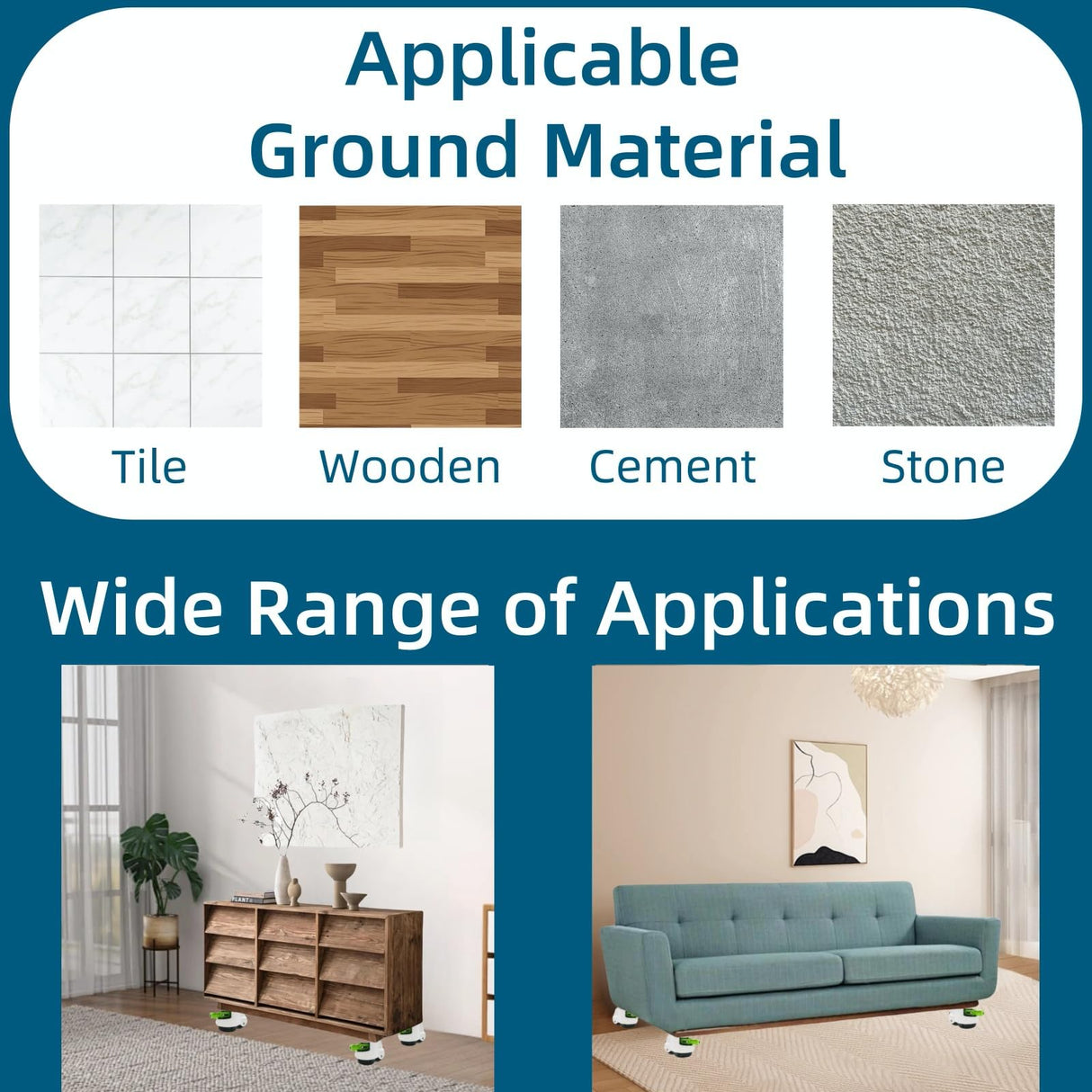 4 Pack Leveling Casters with Ratchet Handle, Adjustable Heavy Duty Casters, Retractable and 360 Degree Swivel Castors, Quiet and Floor-Friendly, for Workbench, Equipment, Swivel Castor Wheels (T60) LSWhee