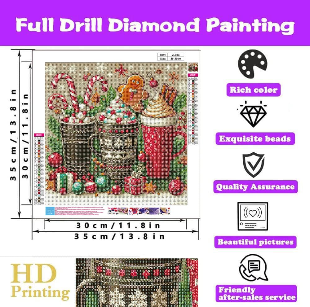 Christmas Diamond Paintings Kits for Adults, Snowflake Diamond Art Kits Full Drill Diamond Dots Paint with Diamonds Gem Arts and Crafts for Beginner Home Wall Decor WUSARPLY