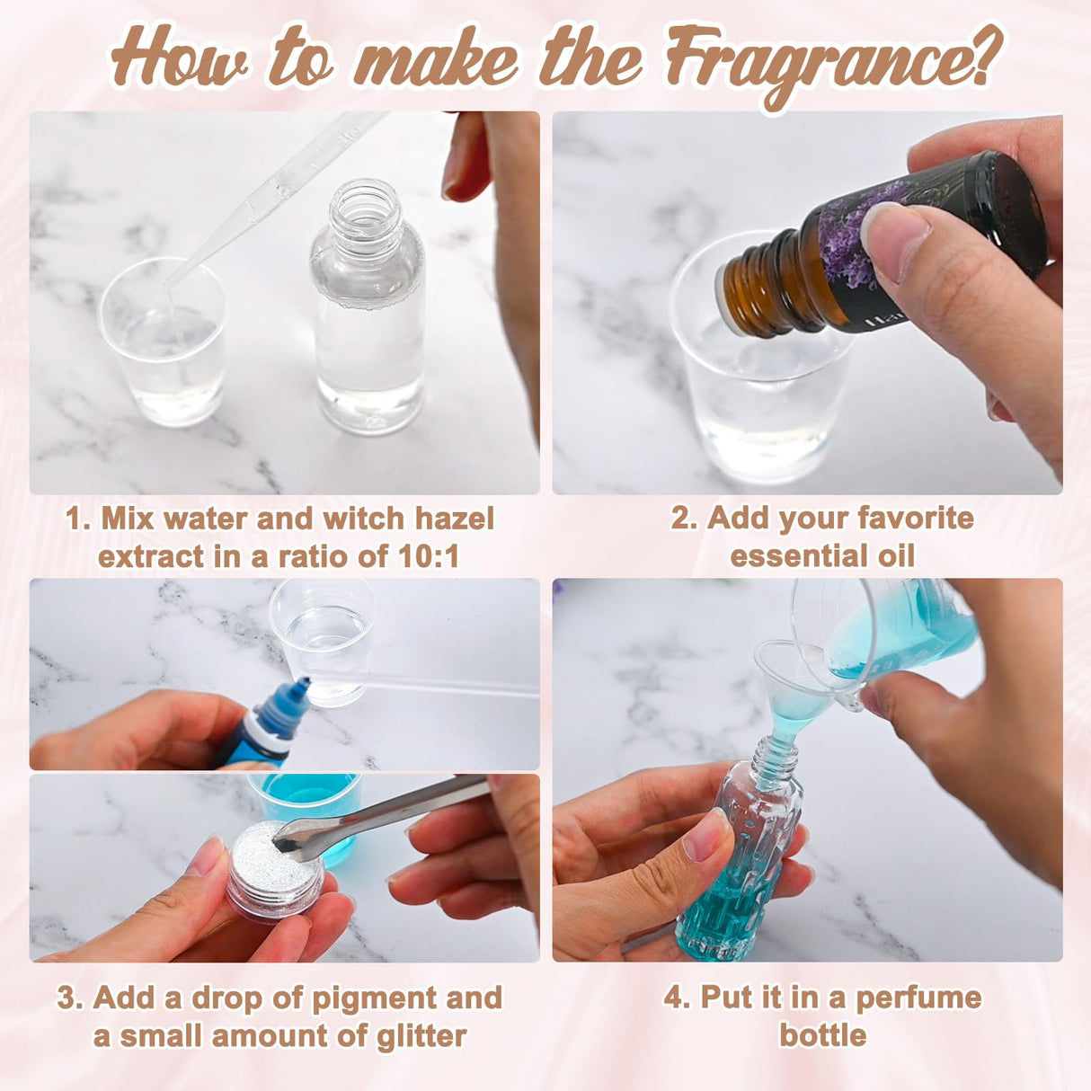 JUYRLE Perfume Making Kit- 37Pcs DIY Perfume Making Kits for Women, Make Your Own Scent with Essential Oil, Bottle, Fragrance Set, Fragrance Birthday Gifts Sets for Women Girls JUYRLE