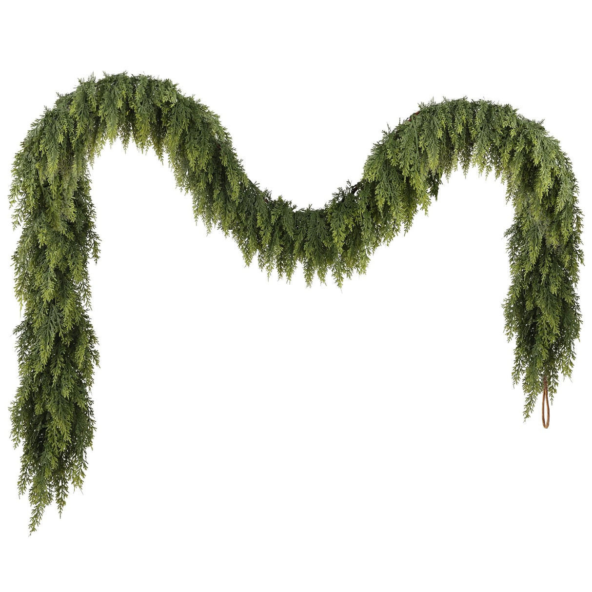 N&T NIETING 9ft Christmas Cedar Garland with Realistic Soft Thickness Pine, Artificial Green Faux Cedar Pine Garland for Fireplace Mantle Fireplace Indoor Outdoor Holiday Party Home Decoration N&T NIETING