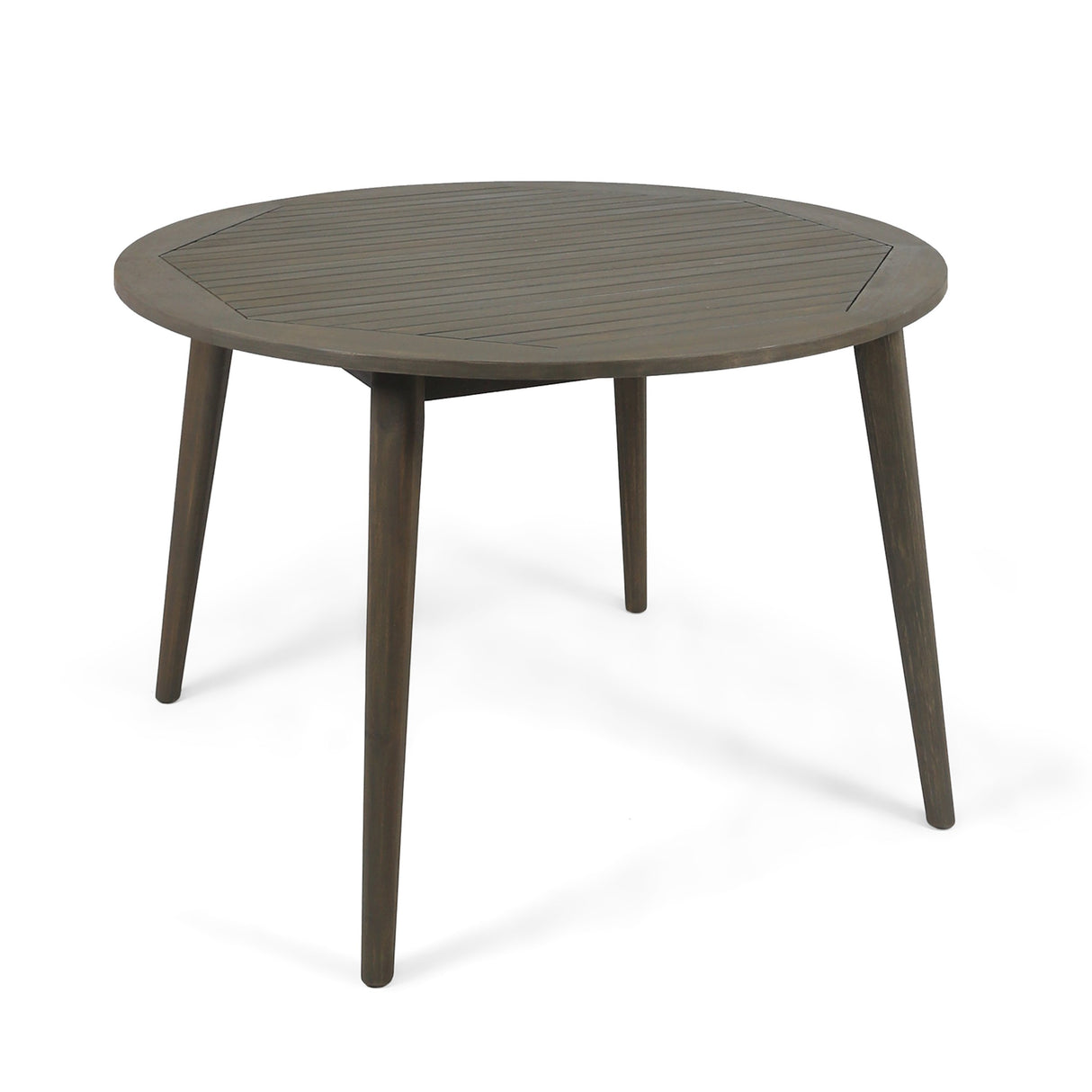 Christopher Knight Home Nick Outdoor Acacia Wood Round Dining Table, Gray Finish Christopher Knight Home