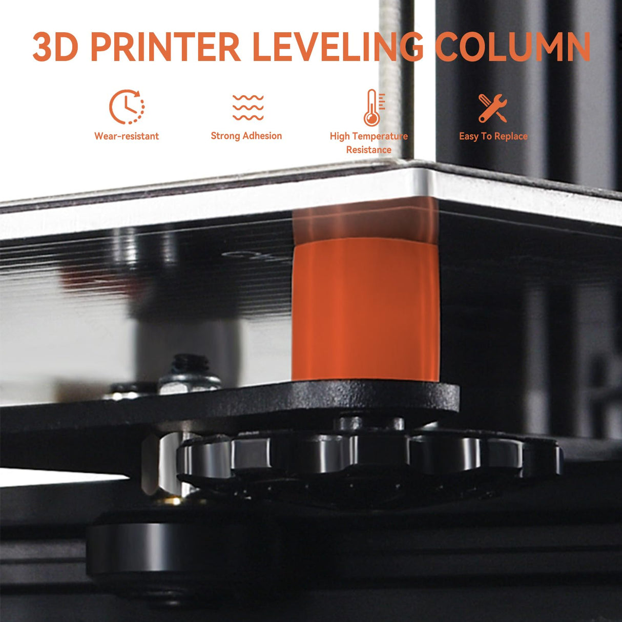 Agatige 12PCS 3D Printer Heat Bed Leveling Parts, 16mm 3D Printer Leveling Column Silicone Buffer 3D Printer Heat Bed Leveling Parts Leveling Spring Replacement Part for 3D printer Ender 3 / CR6-SE Agatige