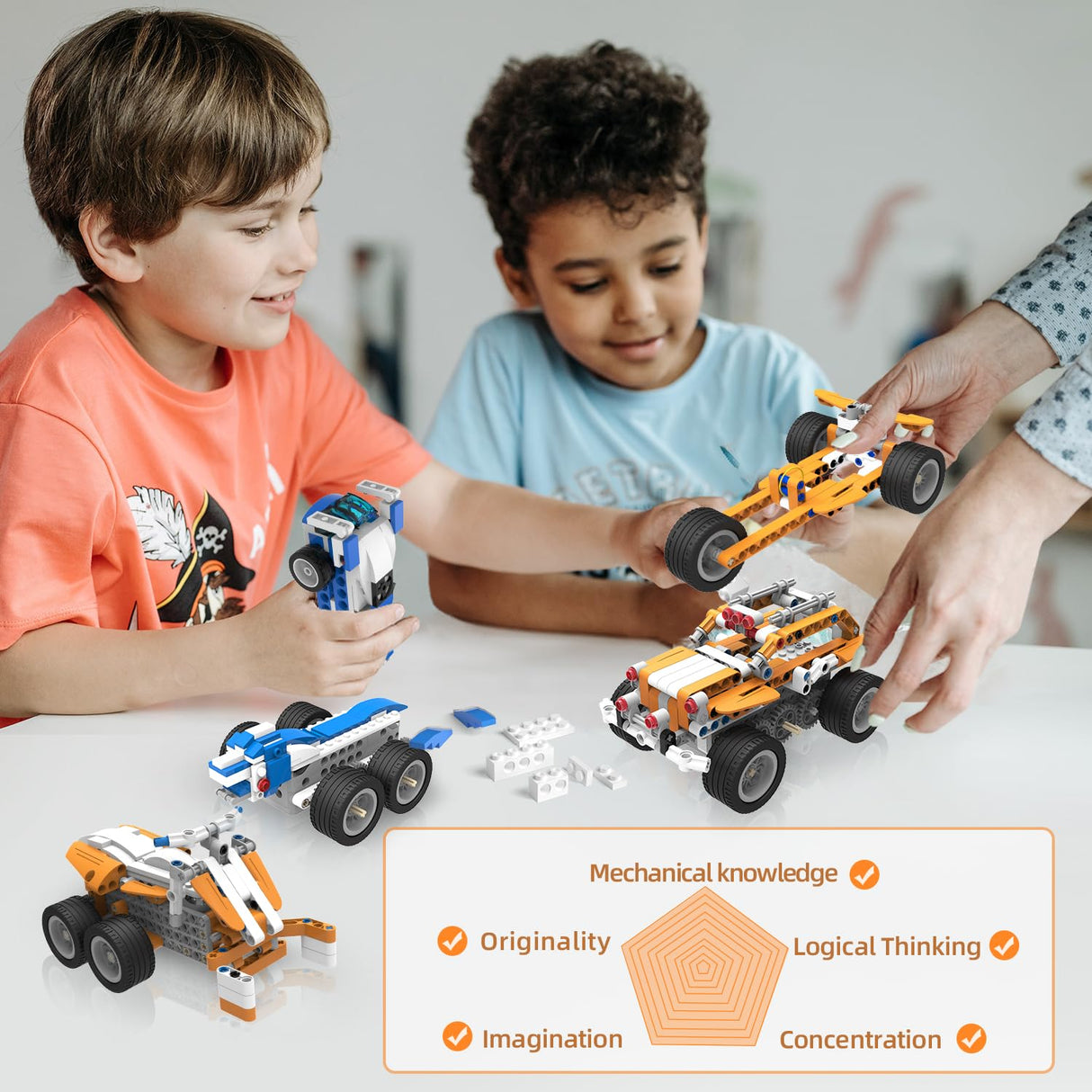 makerzoid STEM Coding Robot Kits for Kids Ages 6+, 26-in-1 Educational Programmable Scratch Coding Robotics Kit, APP RC Robot Jeep Car Birthday Children's Day Gift for Boy Girls(400+ Pcs) makerzoid