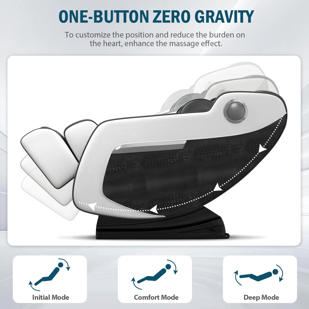 AVSAMOQ Massage Chair Full Body, Zero Gravity Massage Chair Recliner with Air Pressure, 8 Fixed Massage Rollers, Heating, Foot Roller, Bluetooth Speaker, for Home Office Men Women (Black) AVSAMOQ