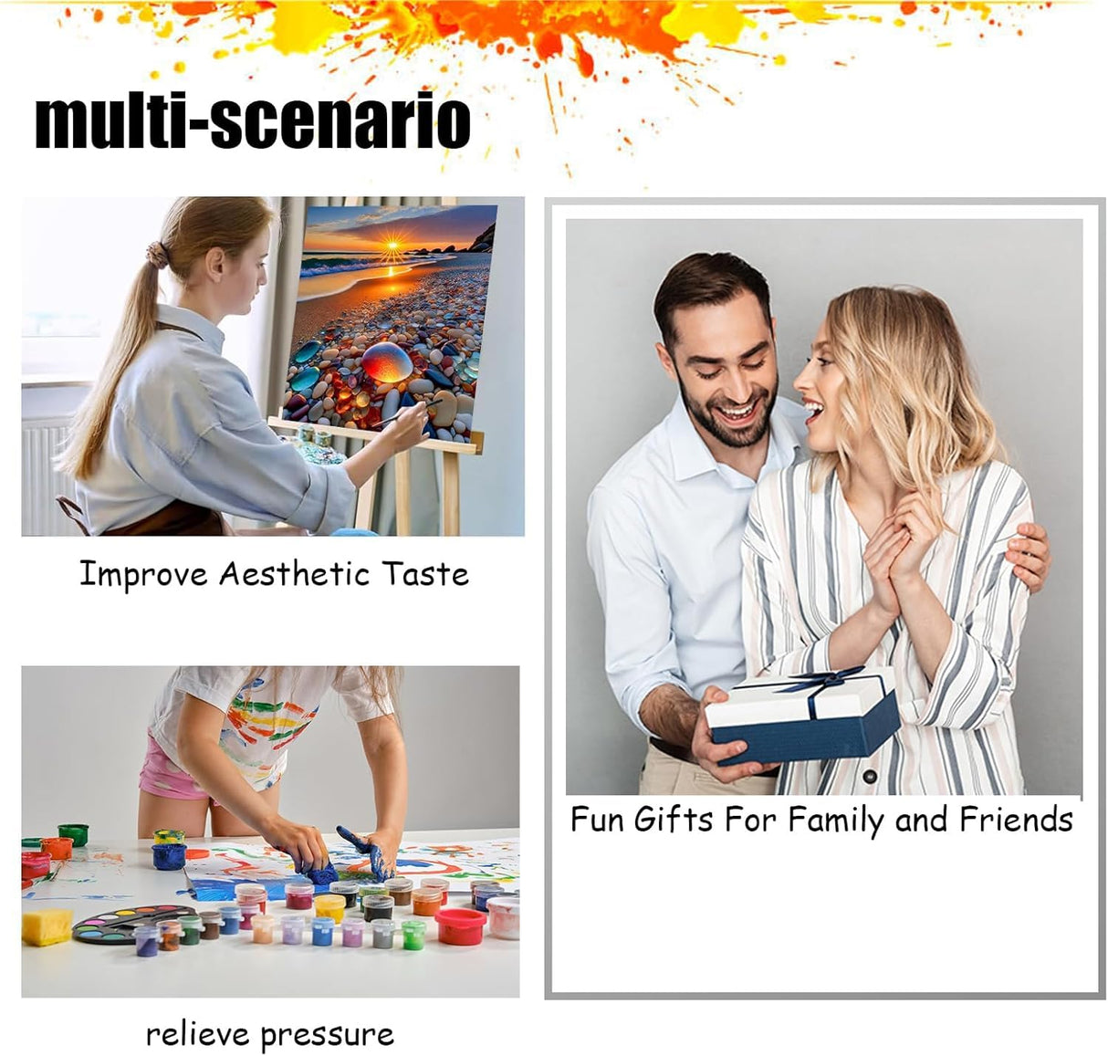 HITIRECOVI Beach Paint by Numbers Kit for Adults,Beach Canvas Paint by Numbers for Adults,DIY Oil Painting by Numbers for Gifts Home Wall Decor 16x20in HITIRECOVI