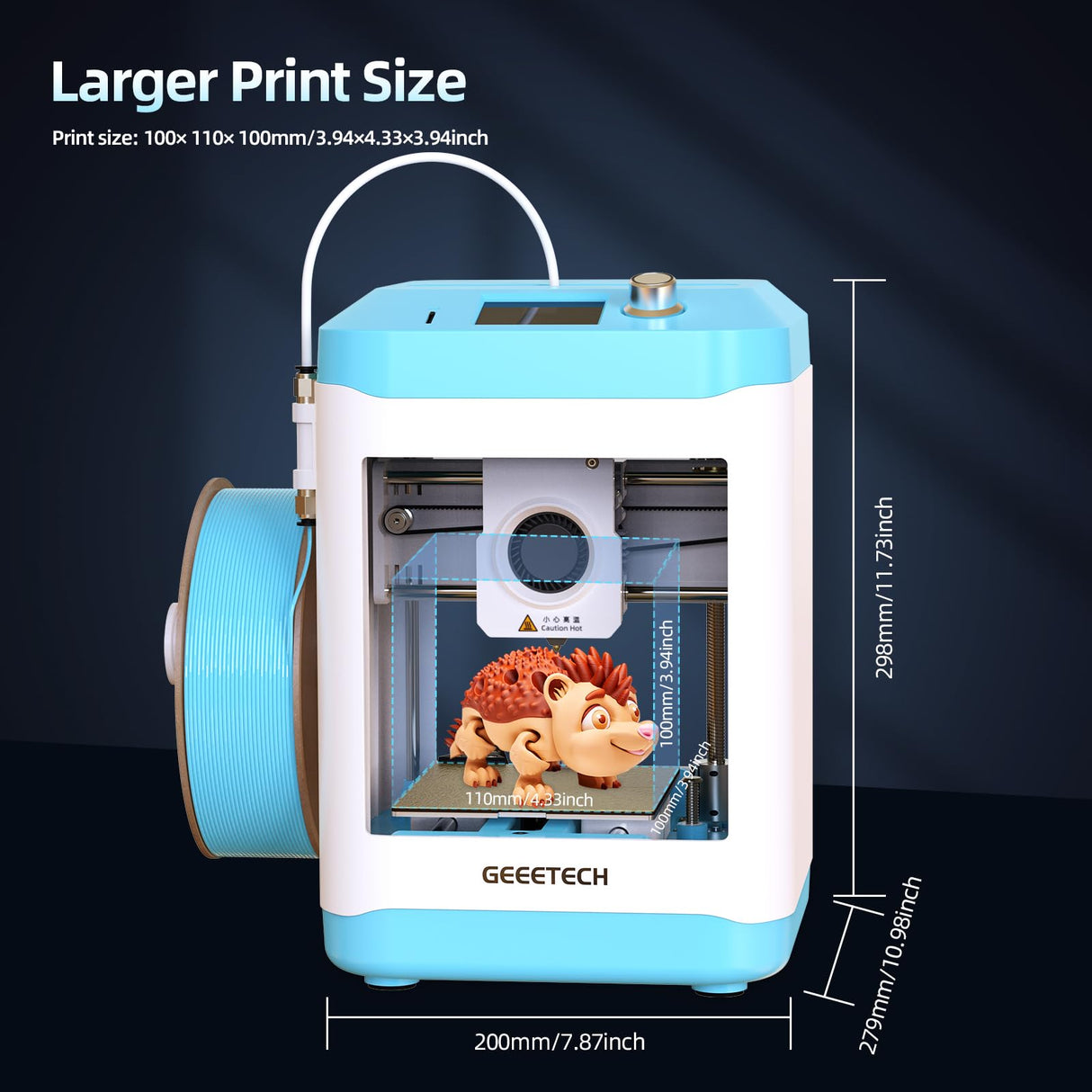 Geeetech 3D Printer for Kids & Beginners, High-Speed Mini 3D Printer, Auto-Leveling, Child-Safe Design, Fully Open Source Pre-Assembled STEM Learning Tool, 3.94x4.33x3.94in Print Size for Home/School Geeetech