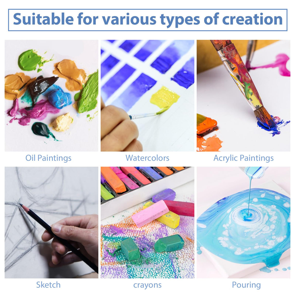 ESRICH Canvas Boards for Painting, 5 Pack Canvases for Painting 8x10 Cotton Primed Acid Free Blank Canvas Panels for Oil Paint, Watercolor, Acrylic Paint, Gouache and Tempera. ESRICH