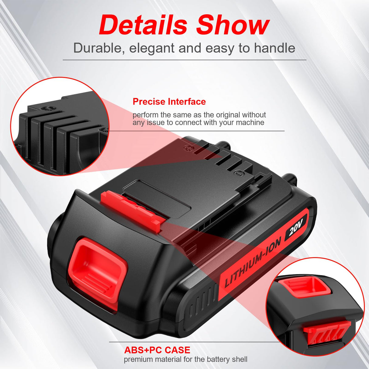 POWTREE LBXR20 20V 3.8Ah Replacement for Black and Decker 20V Max Lithium Battery LB20 LBX20 LBXR2020-OPE LBX4020 Cordless Tools Battery with 20V Black and Decker Battery Charger POWTREE