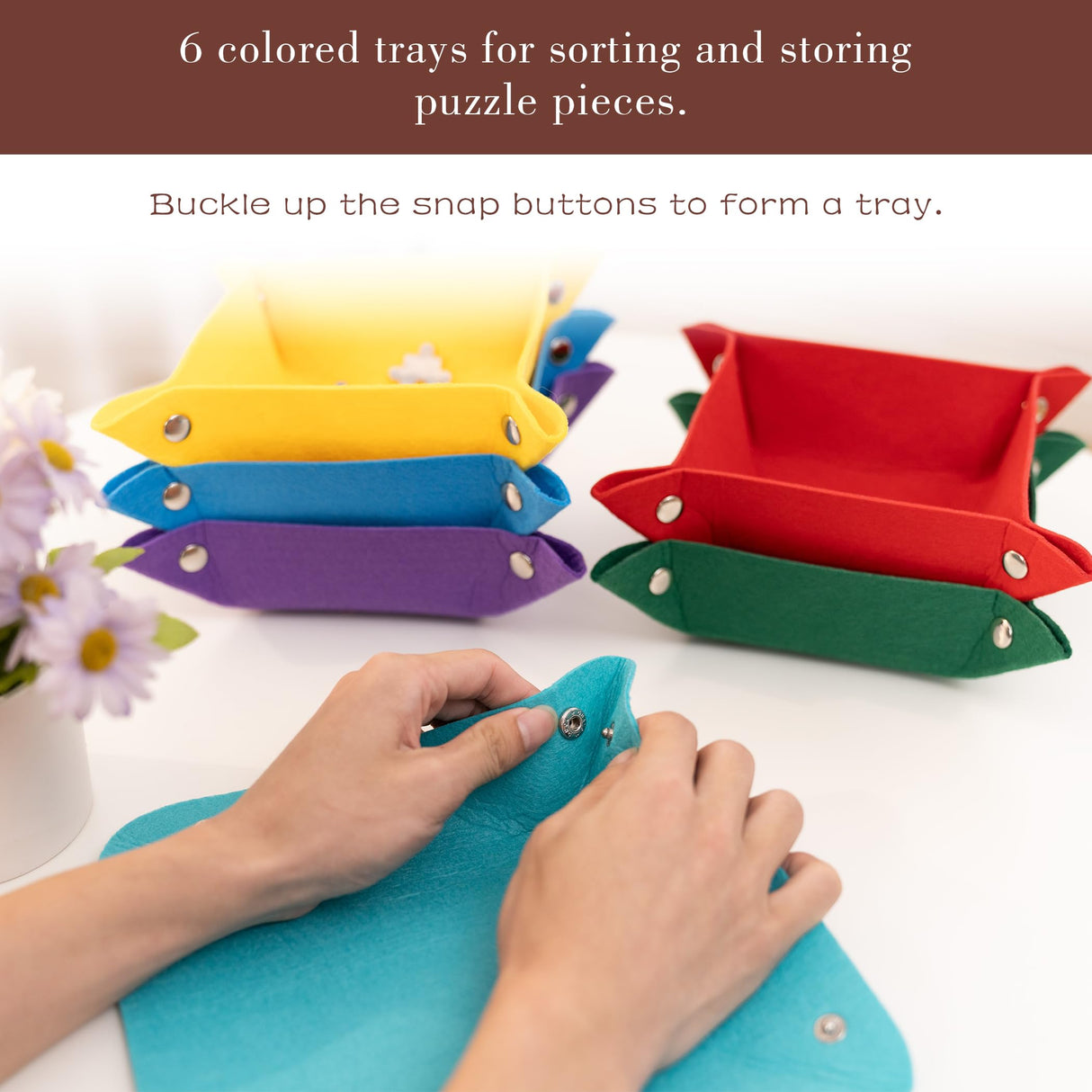 Lavievert Tilting Puzzle Board with 2-in-1 Stand & Cover, Adjustable Plateau Storage with 6 Sorting Trays for Adults & Kids, Portable Jigsaw Puzzle Table with Non-Slip Tabletop for Up to 1000 Pieces LAVIEVERT