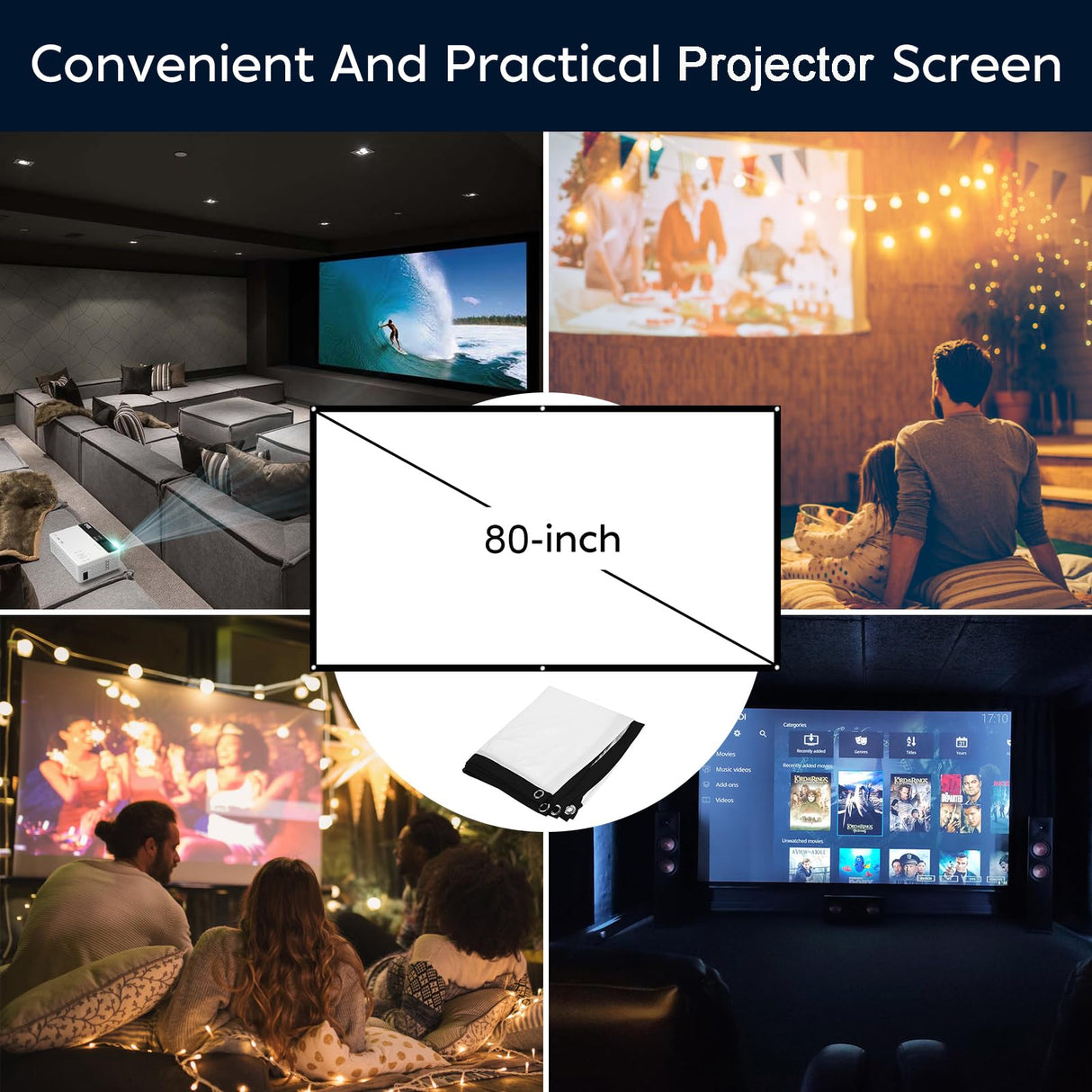 TMY Mini Projector, Upgraded Bluetooth Projector with Screen, 1080P Full HD Portable Projector, Movie Projector Compatible with TV Stick Smartphone/HDMI/USB, indoor & outdoor use TMY