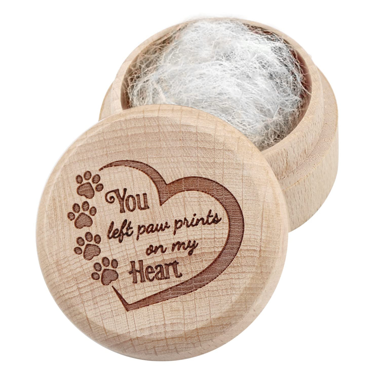 Dog Memorial Box for Loss Pet Wooden Keepsake Box with Pet Paw Engraving Ashes Or Hair Case Urn Memorial Gift(Brown) free-space