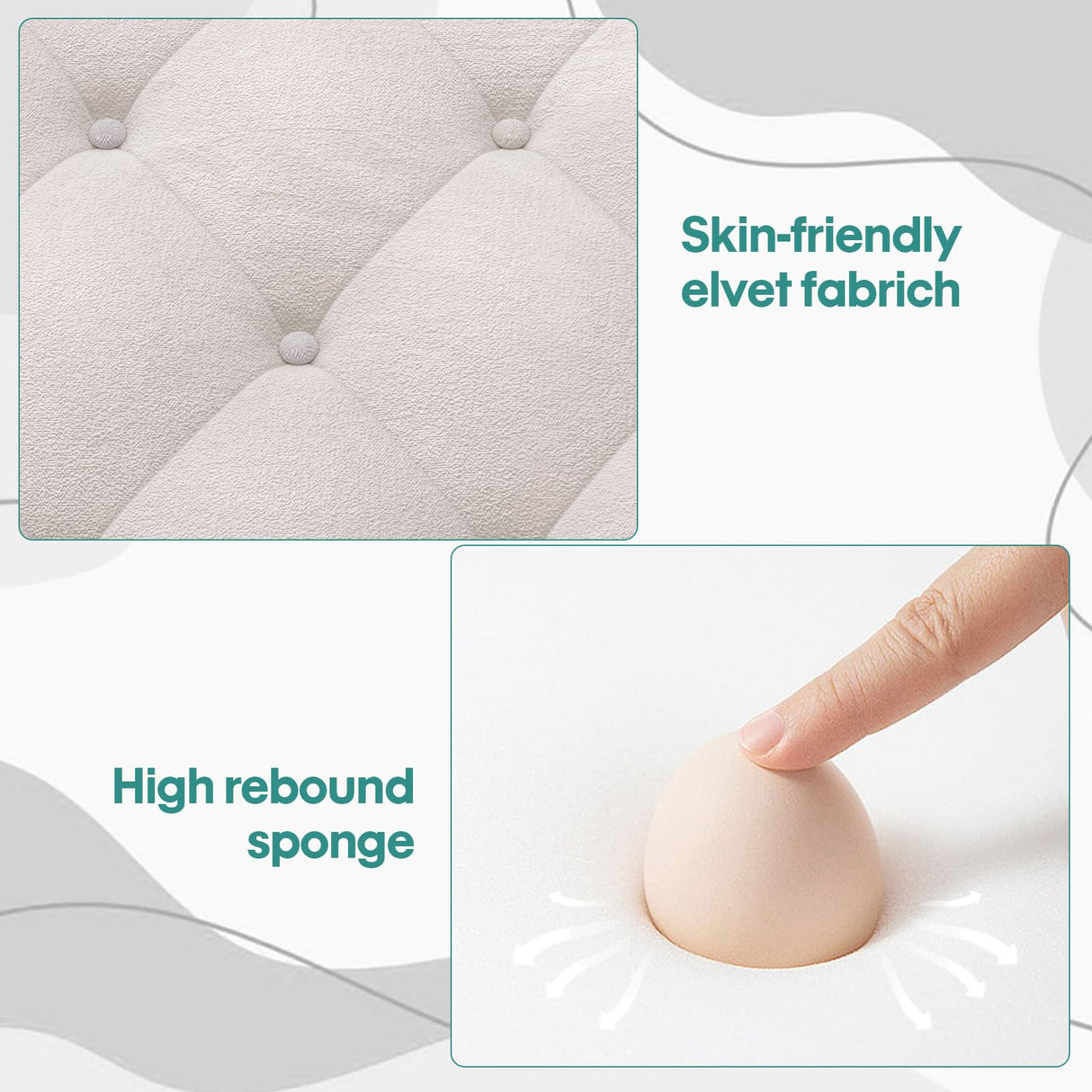 Storage Ottoman Coffee Table,Square Ottoman with Storage & Charging Station and LED Lights,Velvet Buttons Large Ottoman Coffee Table with Lift Top & Solid Wood Legs for Living Room Bedroom (Beige) busyaeh