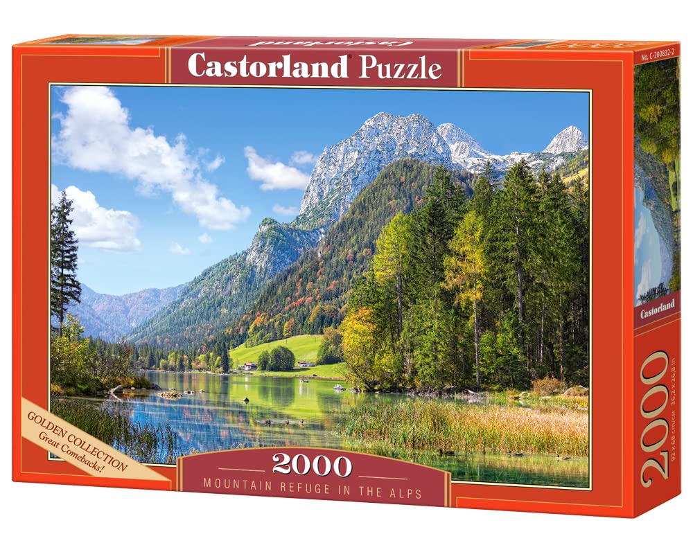 CASTORLAND 2000 Piece Jigsaw Puzzle, Mountain Refuge in The Alps, Germany, Idyllic Landscape, Tyrolean Alps, Adult Puzzle, Castorland C-200832-2 Castorland