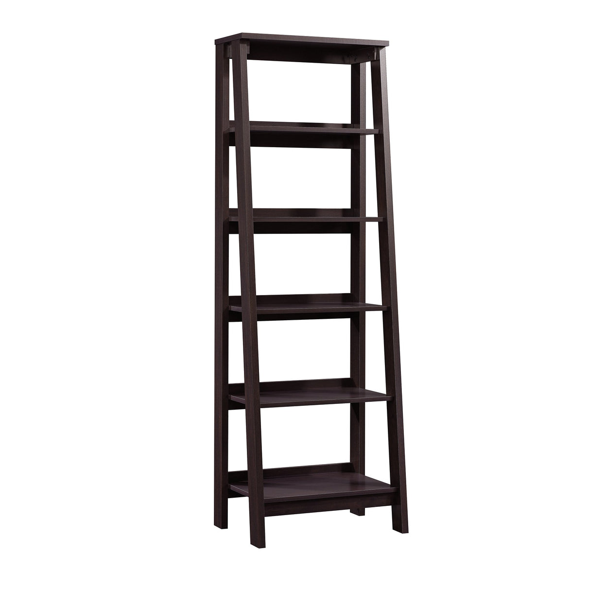 Sauder Trestle 5 Bookcase/Book Shelf, L: 23.54" x W: 16.61" x H: 71.14", Jamocha Wood finish Sauder