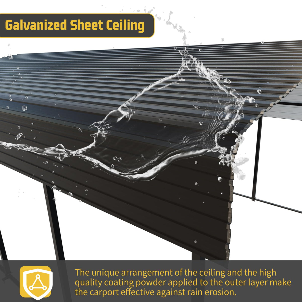 HEYTOWN Metal Carport 10 * 15 FT with Enhanced Base Heavy Duty Garage with Galvanized Steel Roof Multi-Use Shelter Outdoor for Car, Pickup, Boat and Tractors HEYTOWN