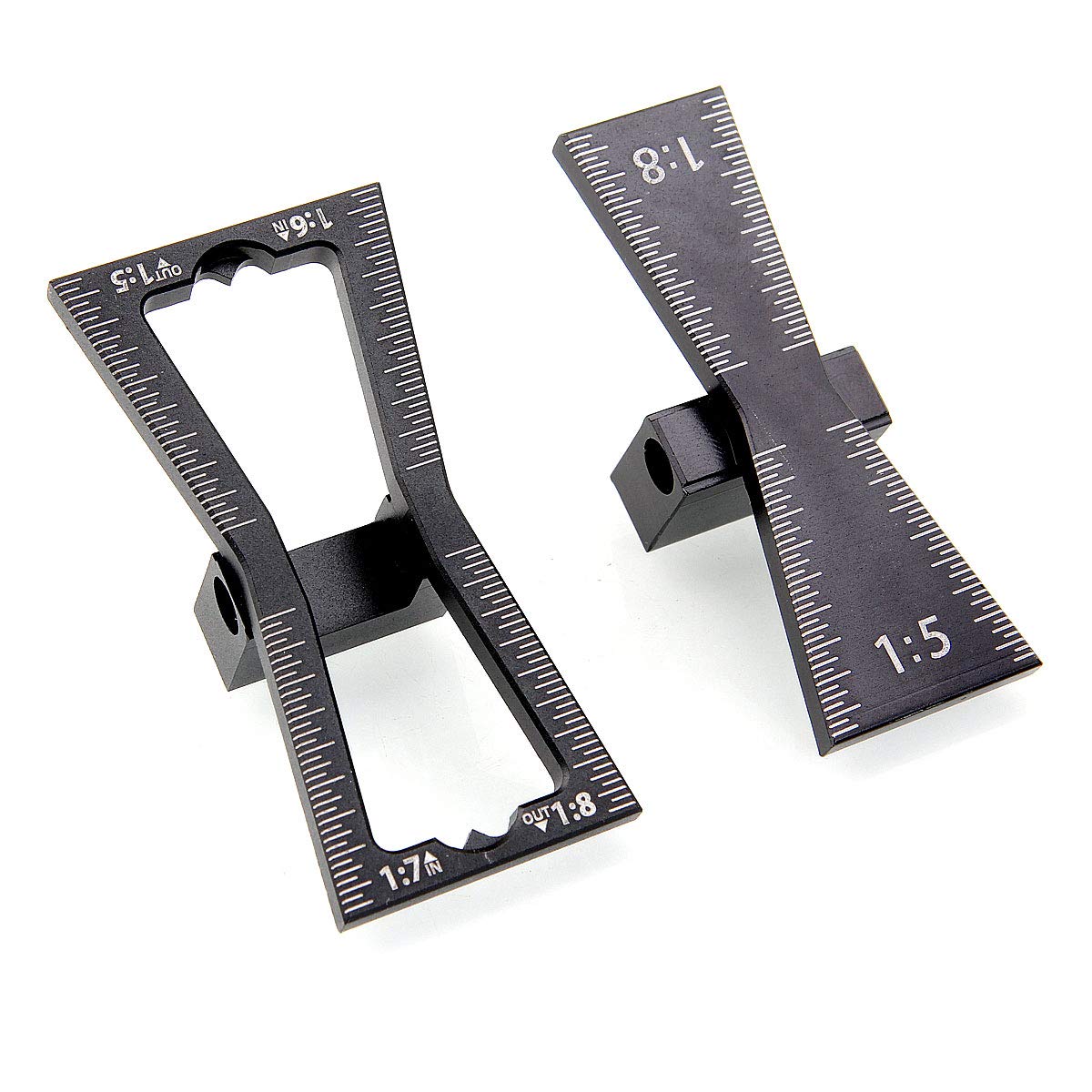 2 PCS Dovetail Marker Guide, Aluminum Alloy Dovetail Marking Jig Precise Wood Dovetail Tools, Dovetail Guide with 1:5, 1:6, 1:7 and 1:8 Slopes for HNBun
