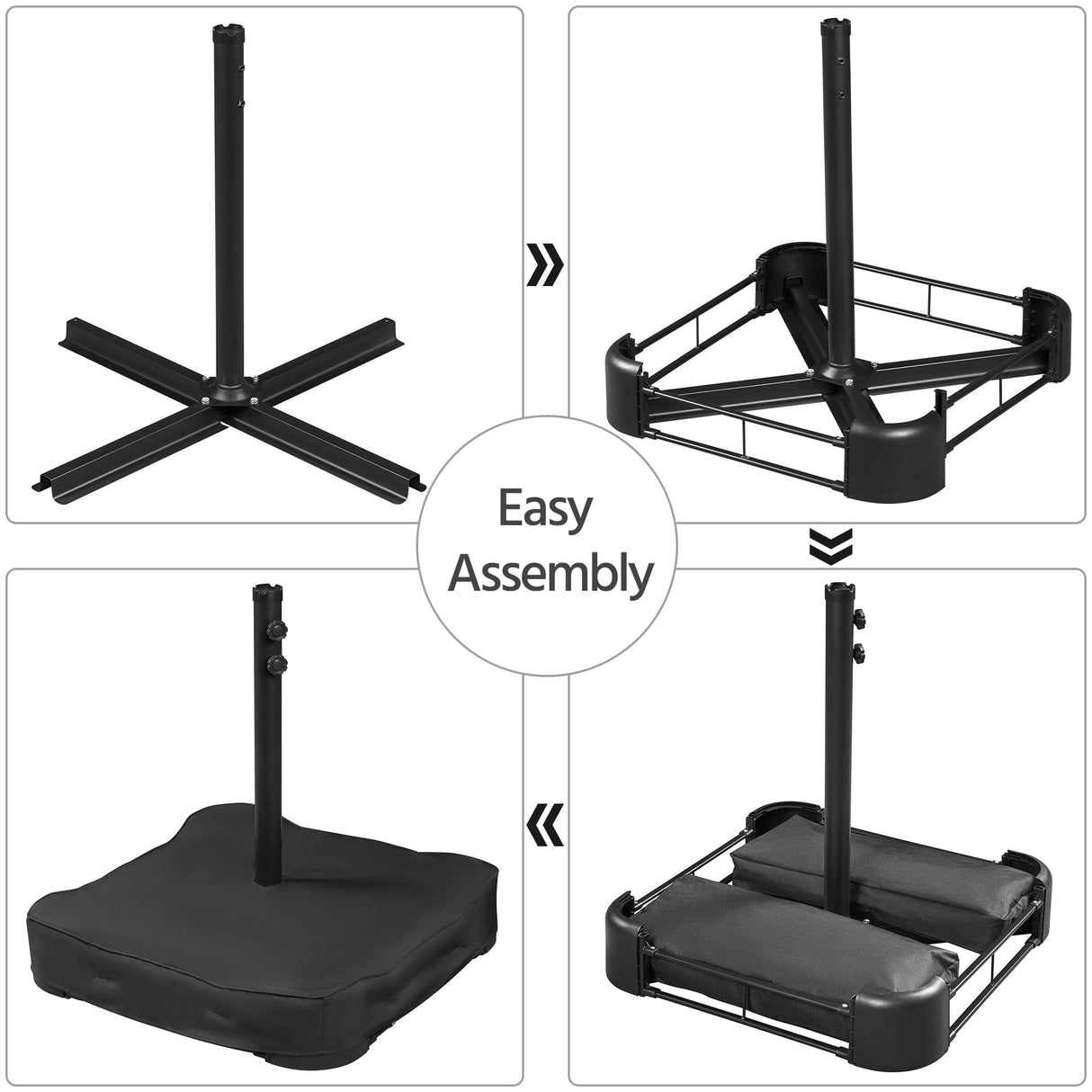 Yaheetech 15 ft Triple-size Patio Umbrella w/Base Included - Market Extra-Large Double Sided Umbrella - Twin-size Patio Parasol w/Easy Crank & 12 Strong Ribs & Ventilation Openings,Sky Blue Yaheetech