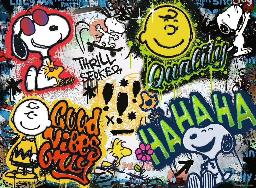Ravensburger - Puzzle: Snoopy Grafiti, Peanuts, Puzzles for Adults and Children, Adult Puzzle, Puzzle 500 Pieces, Glue Puzzle to Frame, Puzzle 500 Pieces Adults, Adult Hobbies Ravensburger