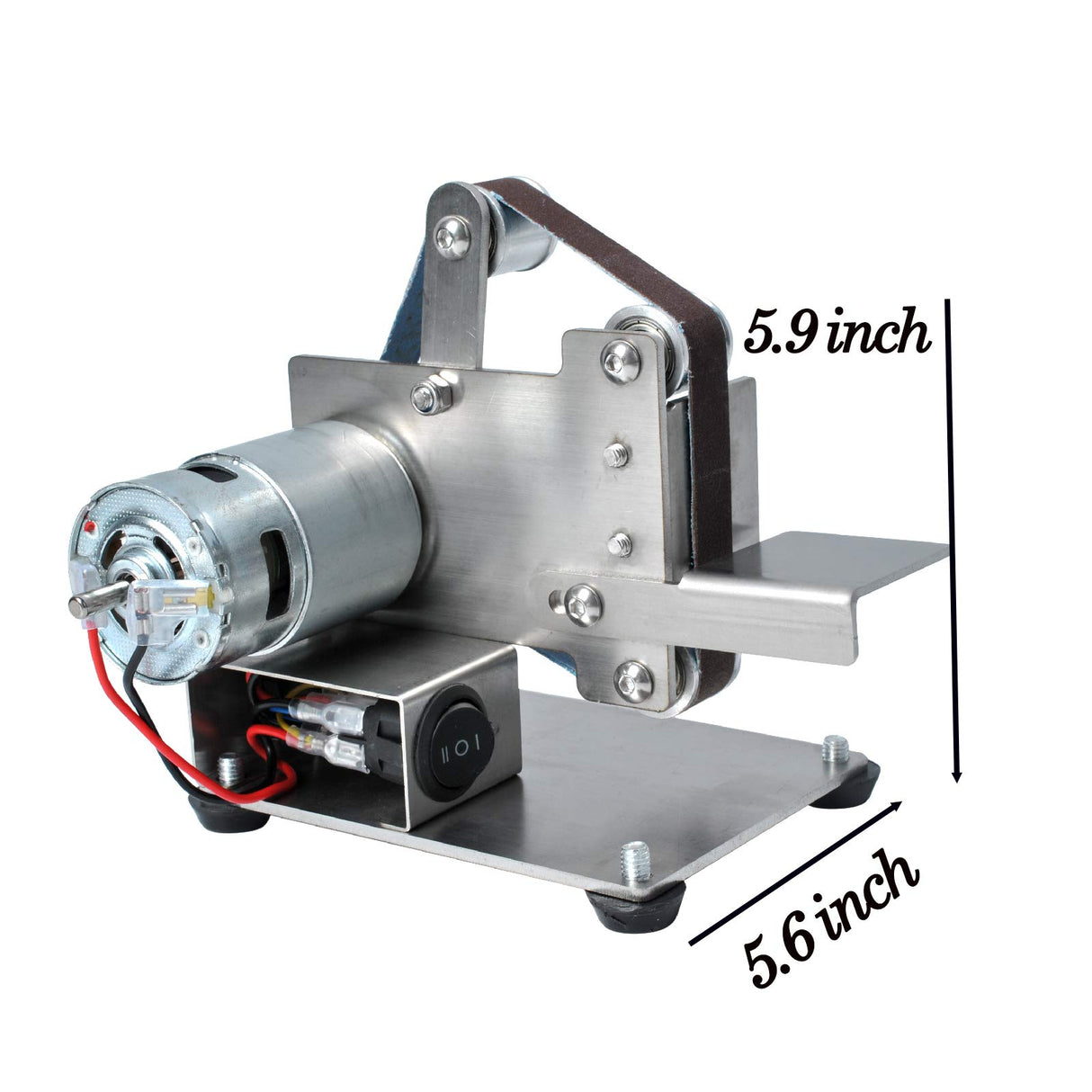 Podoy ππ₯ππ§ππππ Mini Belt Sander Electric DIY 7 Speed Adjustable Control Small Grinder Sharpener Polisher Machine 110V with 10 Belts for Metal Knife Podoy