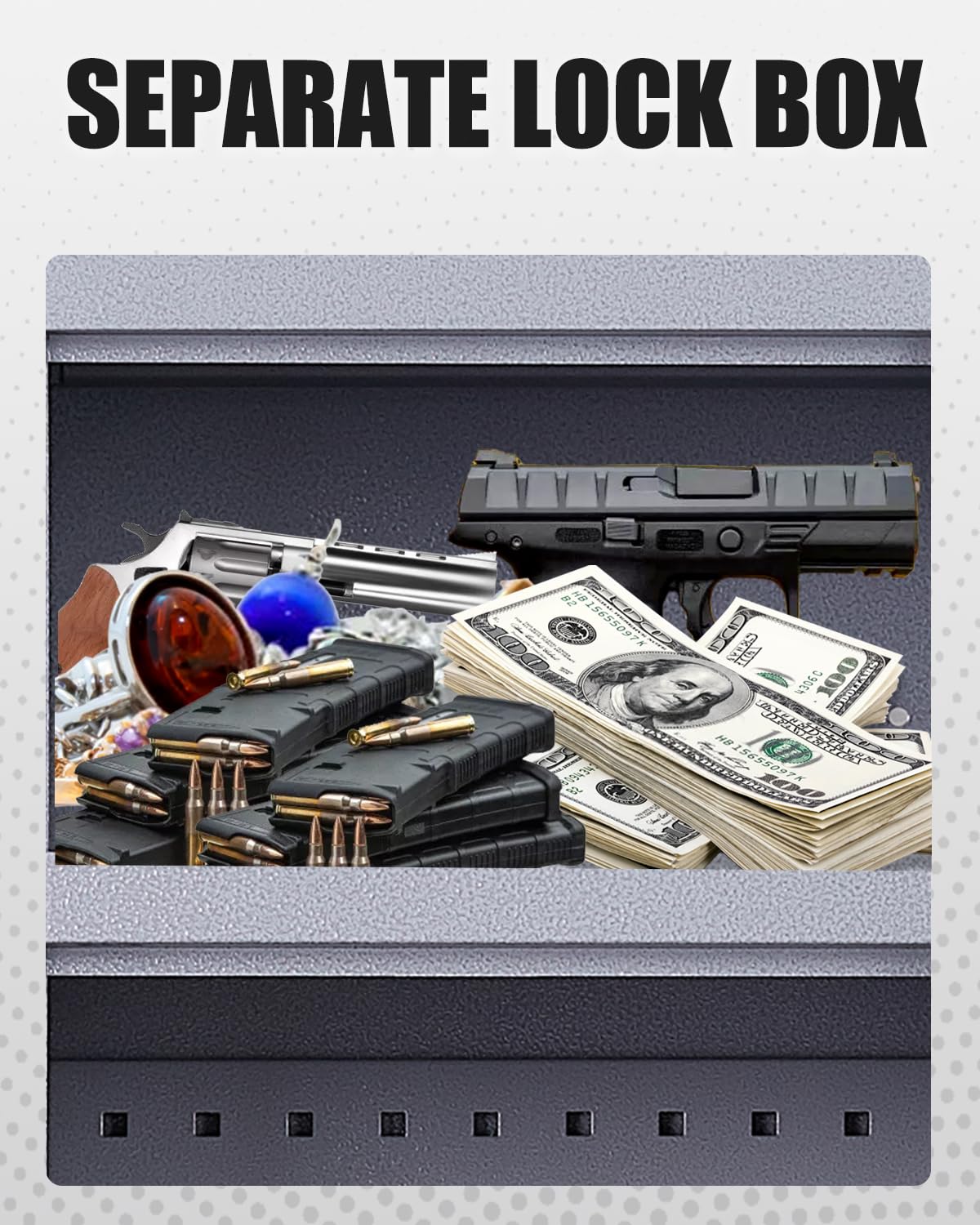 KAER 10-12 Gun Safe, Gun Safes for Rifles and Pistols, Large Gun Safe for Home Rifles and Shotguns, Gun Cabinet, Rifle Safe, Gun Safes & Cabinets, Quick Access Gun Safes with Adjustable Shelves (Grey) KAER