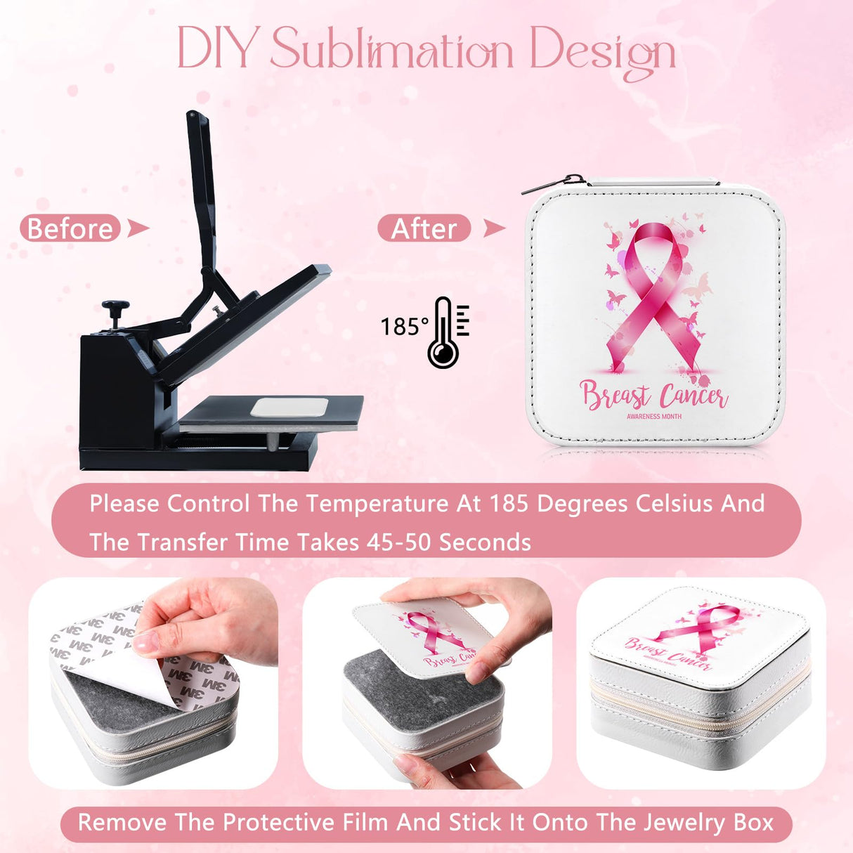 Tondiamo 6 Pcs Sublimation Travel Jewelry Case Small Travel Jewelry Box Portable Jewelry Organizer Mother's Day Travel Gifts(White) Tondiamo