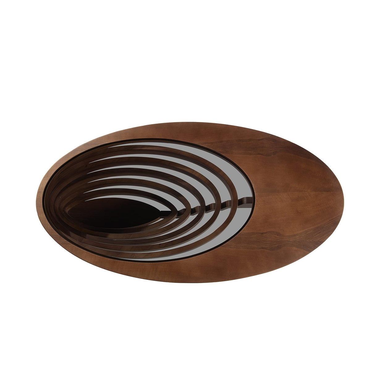 by Papella Design, Natural Walnut Veener Coffee Tables for Living Room, Rustic Table, Mesa De Centro para Sala, Center Table, Glass Table top, Walnut Color, (Drop) Papella modüler mobilya