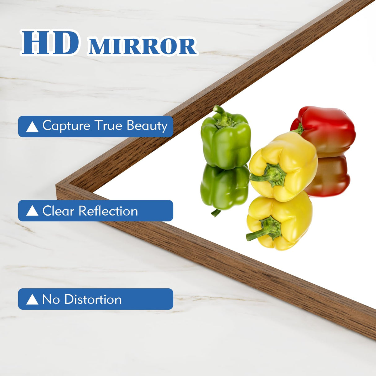 JISOSO 24X36 Inch Bathroom Mirror, Rectangular Bathroom Vanity Mirror, Walnut Wood Grain Framed Mirror for Wall, Tempered Glass, Anti-Rust, Horizontal/Vertical JISOSO