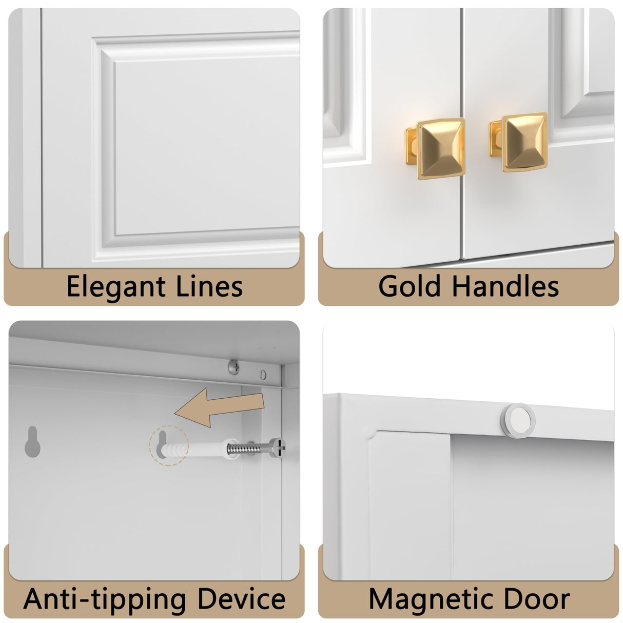 TIMELESS PIECES 86" Metal Wardrobe Cabinets,Armoire Wardrobe Closet with Hanging Rod,Clothes Storage Cabinet with Adjustable Shelves and Doors,Clothing Cabinet for Bedroom, Laundry Room,Office TIMELESS PIECES