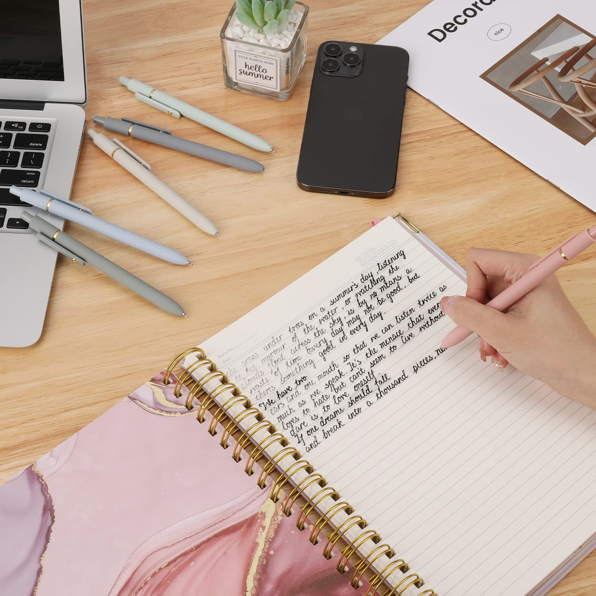 Ddaowanx Gel Pens, 6 Pcs 0.5mm Quick Dry Black Ink Pens Fine Point Smooth Writing Pens, Cute Office School Supplies Gifts for Women Ddaowanx