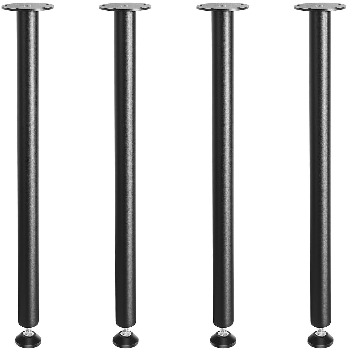 VEVOR 30 Inch Adjustable Desk Legs, Reinforced Steel Office Table Furniture Legs Set of 4 for DIY, 1200 lbs Load Capacity Heavy Duty Desk Legs, Quick Instalation Legs with Adjustable Foot Cup Black VEVOR