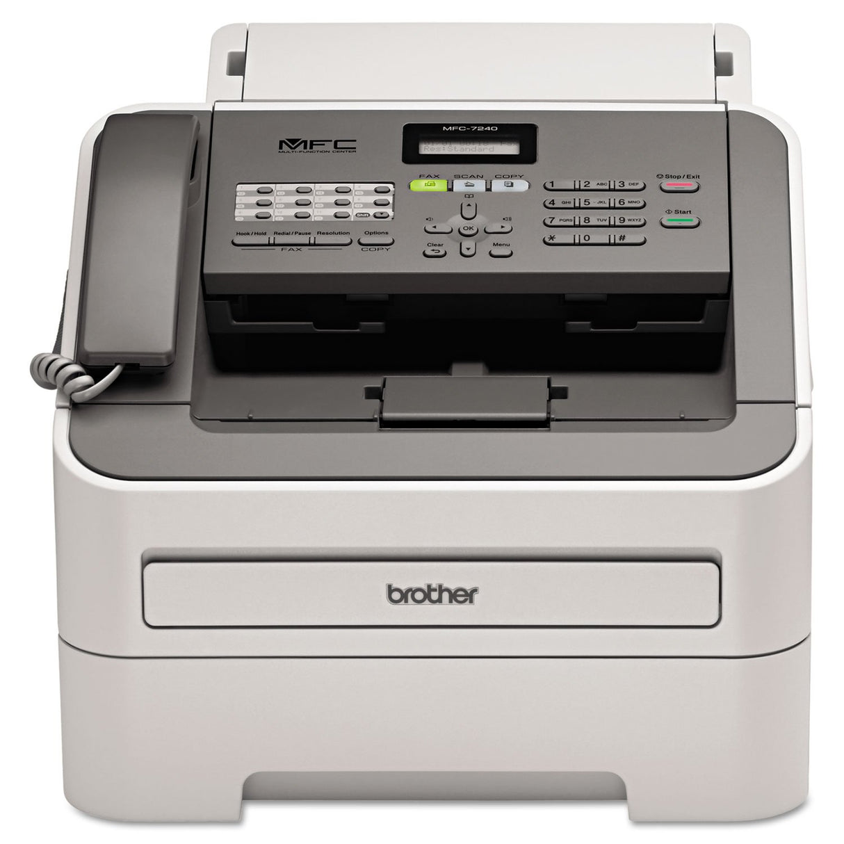 Brother Printer MFC7240 Monochrome Printer with Scanner, Copier and Fax,Grey, 12.2" x 14.7" x 14.6" Brother