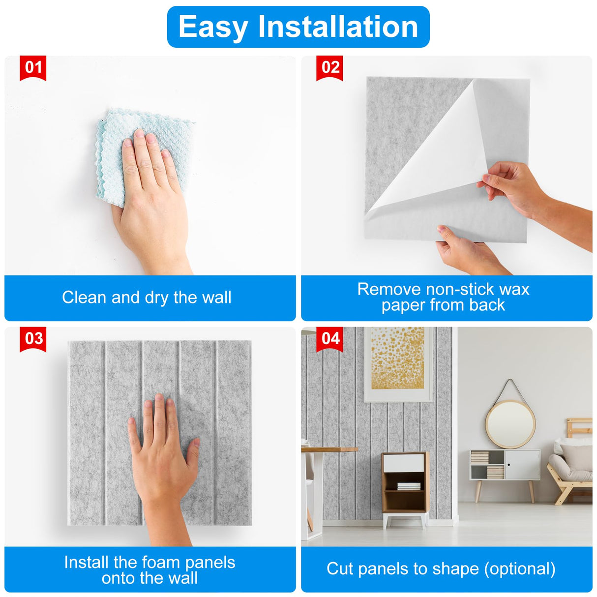12 Pack Sound Proof Foam Panels for Walls 12"x12"x0.4'', Self Adhesive Soundproof Wall Panels, High Density Acoustic Foam Panels is Widely Used for Acoustic Treatment In Various Spaces(Gray) gumheni