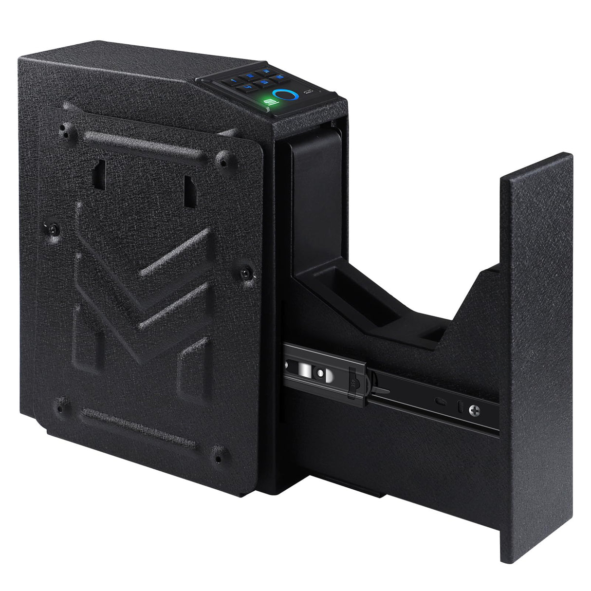 1DOT2 Gun Safe, Biometric Pistol Safe Nightstand, Quick Access Sliding Door Handgun Safes and Gun Lock Box for Home, Car, Truck, Bedside 3-Ways unlock Safe Fingerprint, Digital Key,Interior Lights 1DOT2