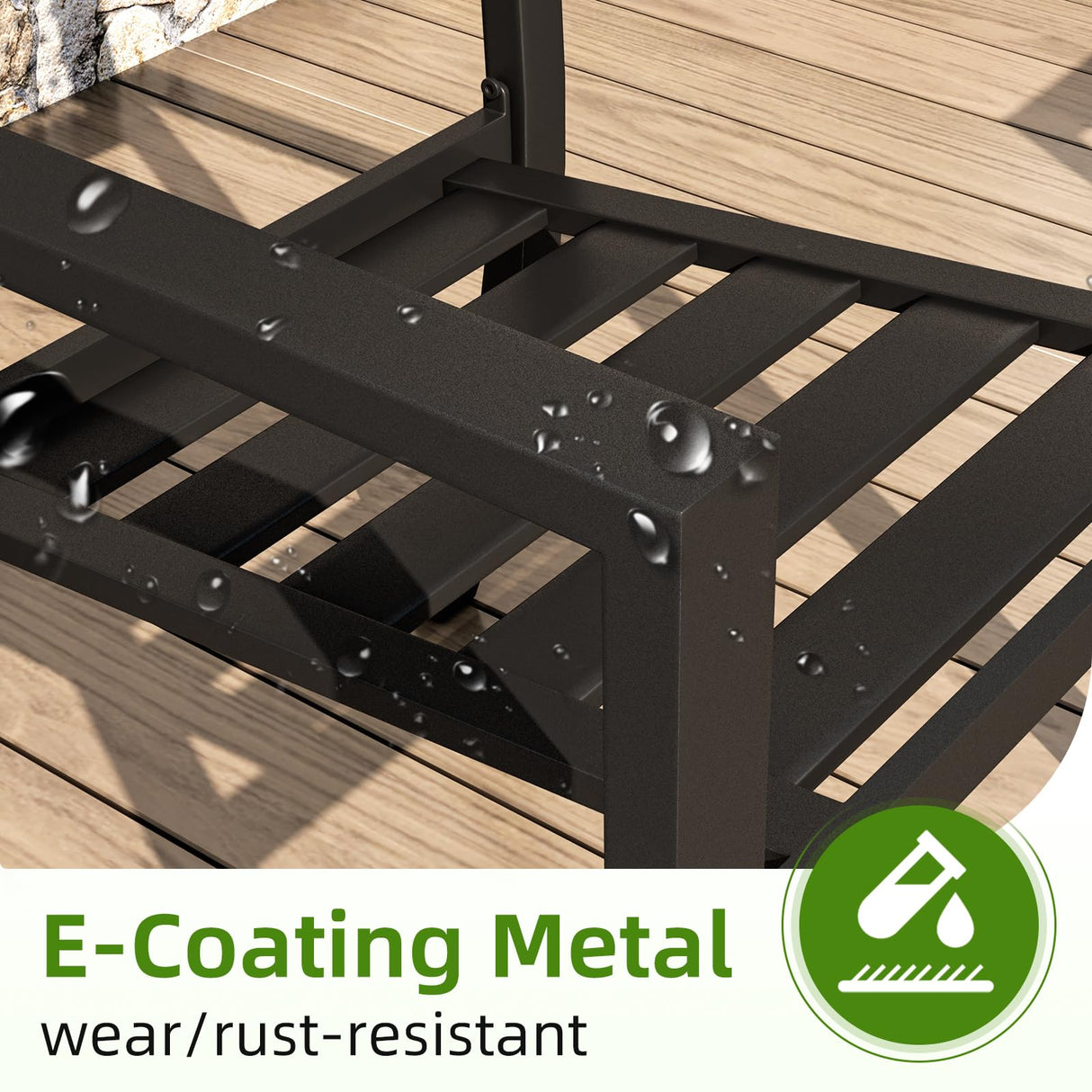 AECOJOY Outdoor Metal Dining Chairs, 4 Pieces Outdoor Patio Dining Chair with Armrest, Stackable Arm Chairs with Heavy-Duty E-Coating Metal Frame for Balcony, Garden, Set of 4 AECOJOY