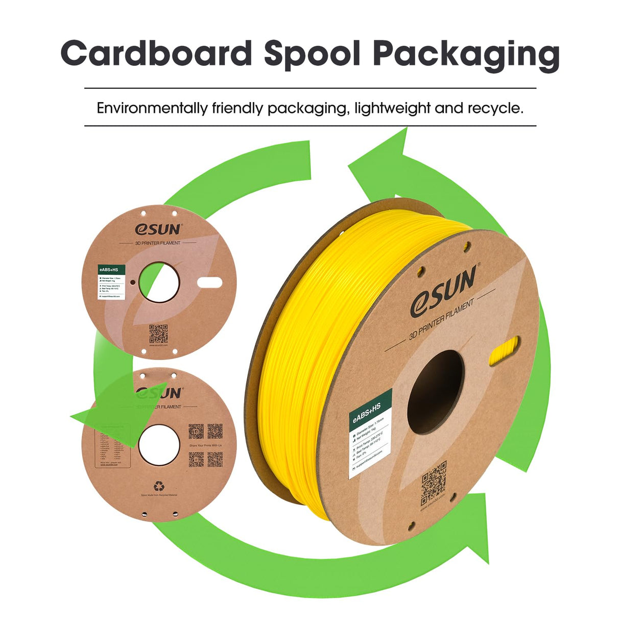 eSUN High Speed ABS+ Filament 1.75mm, Excellent Layer Adhesion 3D Printer Filament Speedy ABS Plus for Fast Printing, 1KG Spool (2.2 LBS) 3D Printing Filament for 3D Printers, Yellow eSUN