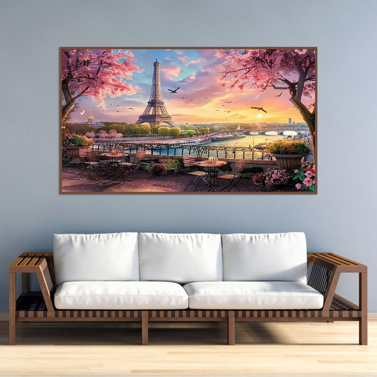 5D Large Diamond Art Painting,Eiffel Tower Diamond Art Kits for Adults,DIY Full Drill Crystal Rhinestone Arts and Crafts,Cityscape of Paris Art Painting with Diamond Home Wall Decor 27.5 X 15.7inch pchmcu