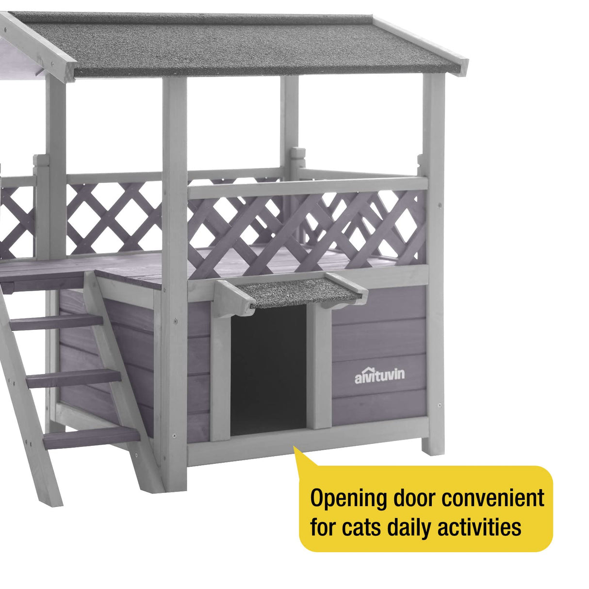 Aivituvin Feral Cat House Outdoor Indoor Kitty Houses with Escape Door for Cats Insulated, Weatherproof Roof Aivituvin