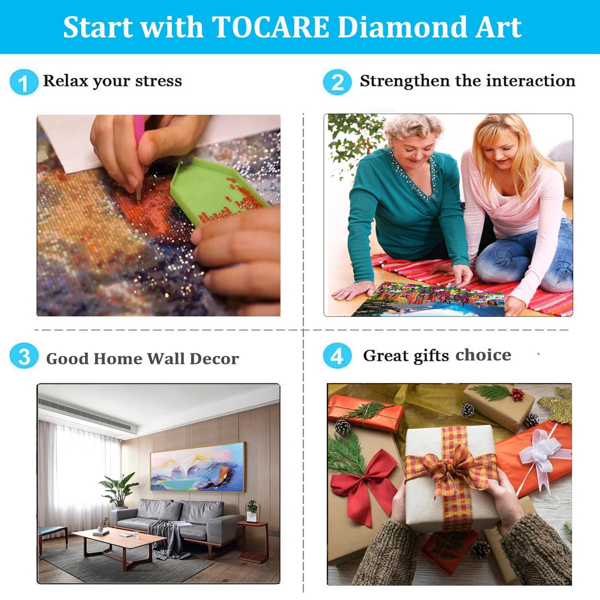 TOCARE Large Diamond Painting Kits for Adults Universe,Large Size Diamond Art Kits for Adults Galaxy Planets 27.5x15.7Inch, Full Drill Diamond Painting Kits Nature Scenery TOCARE