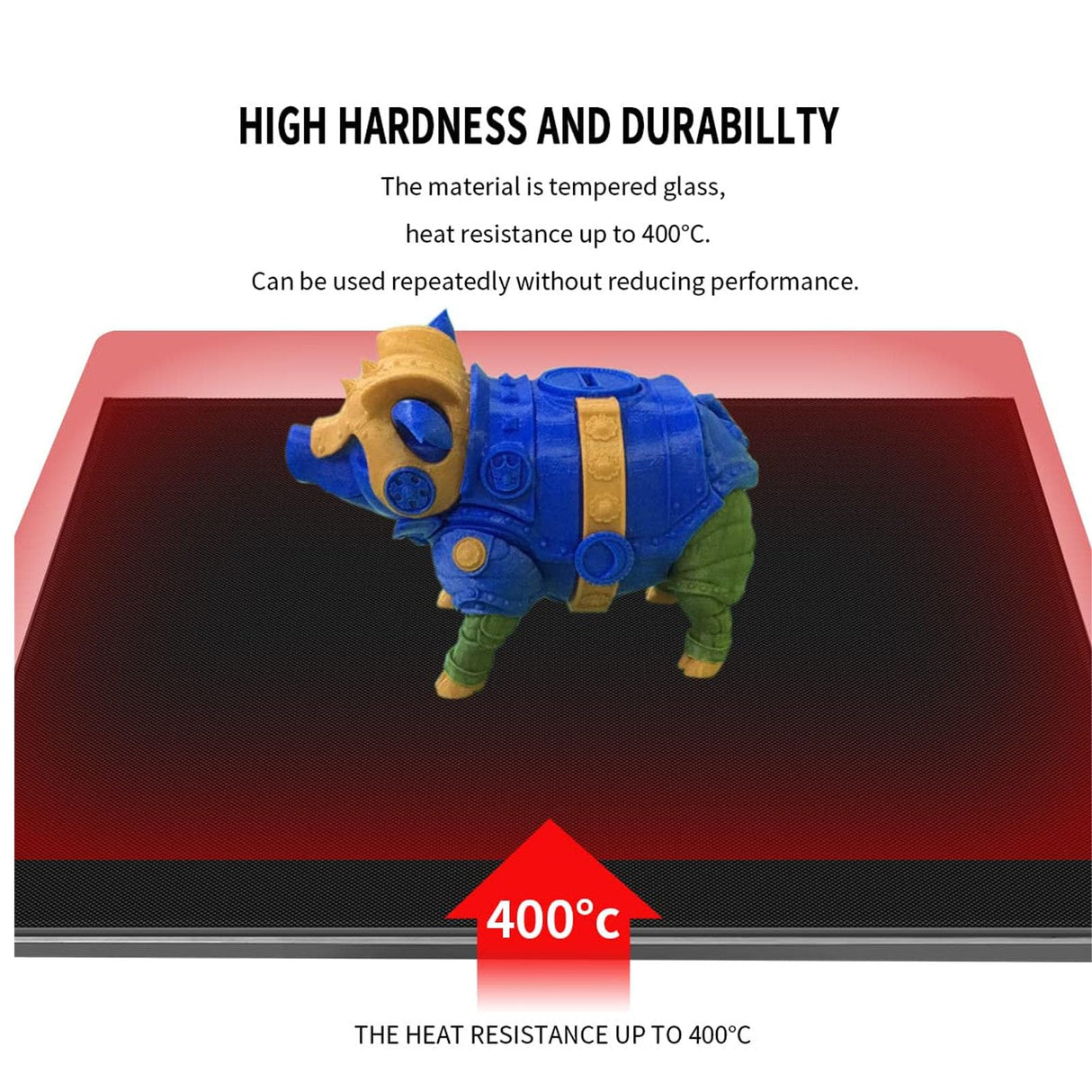 3D Printer Glass Bed, 220x240x4mm Borosilicate Glass Plate, 3D Printer Glass Print for Anycubic MEGA S, 3D Printer Borosilicate Glass Plate Build Surface, Easy Release Fockety