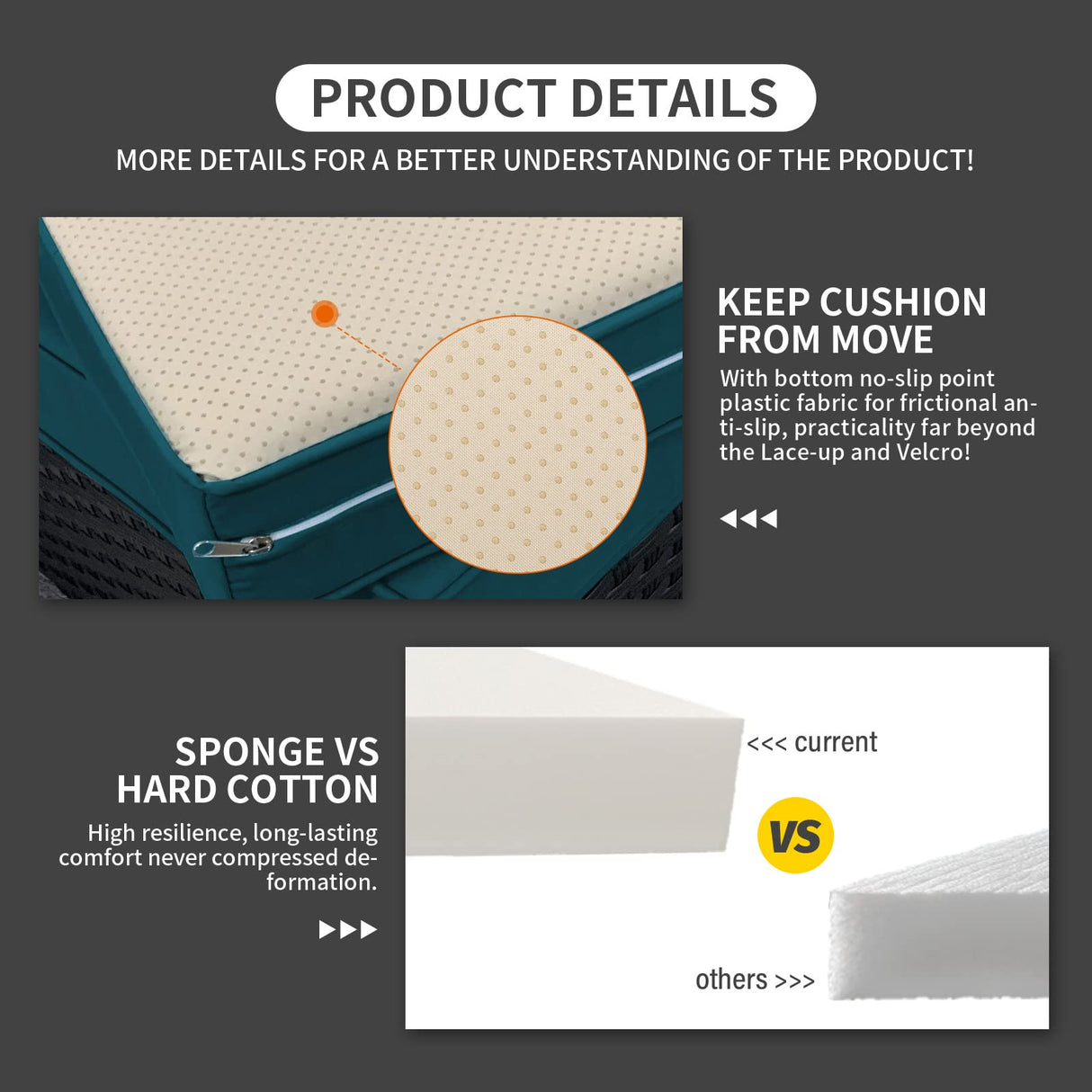 Rattaner Patio Furniture Set 5-Piece Outdoor Furniture Sets Patio Couch Outdoor Chairs Patio Ottomans with Anti-Slip Cushions and Waterproof Covers, Peacock Blue Rattaner